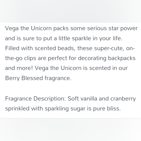 Scentsy Vega The Unicorn Berry Blessed Buddy Clip Purple Silver Star Vanilla - Picture 2 of 3